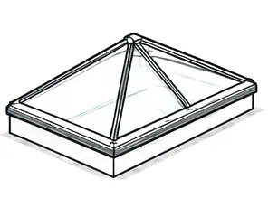 Line drawing: hipped lantern