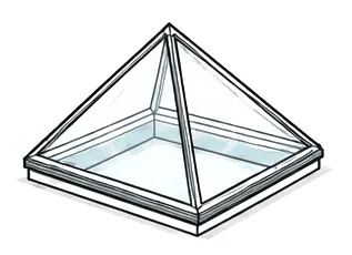 Line drawing: pyramid lantern