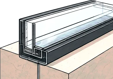 Cut-away drawing: sealed glass units