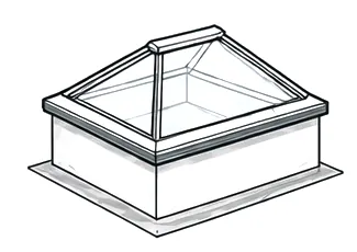 Line drawing: lantern on an upstand kit